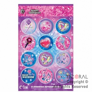 MAGIC K POP STICKERS AUTOADHESIVOS X 24 UNIDADES